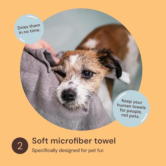 Sunny & Honey Detangling Dog Shampoo and Conditioner set | Bonus Dog Perfume, Brush & Towel - Dog Wash (Coconut, 16oz) - Deodorizer Cologne Spray (Breeze, 8oz) - US Made Bath Supplies