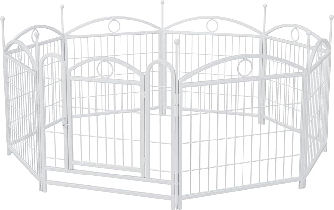 Dog Playpen Indoor 24 Inch 8 Panels Metal Dog Pen, Heavy Duty Pet Fence for Puppies and Adult Dogs, Foldable Exercise Pen with Secure Door, Durable Steel Construction for Indoor do