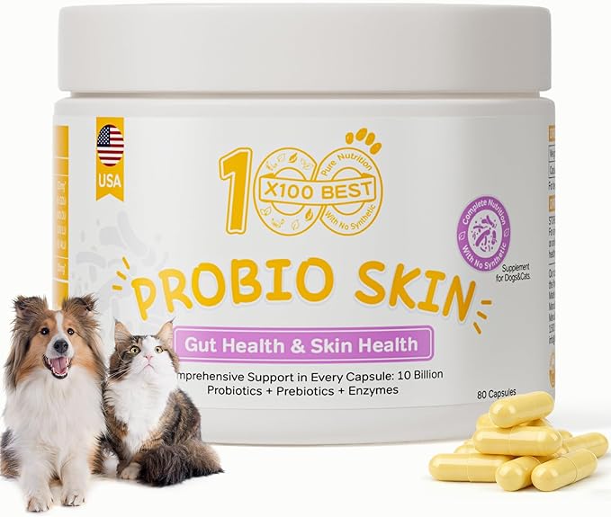 Skin Probiotics for Dogs and Cats, 11 Strains and 4 Enzymes