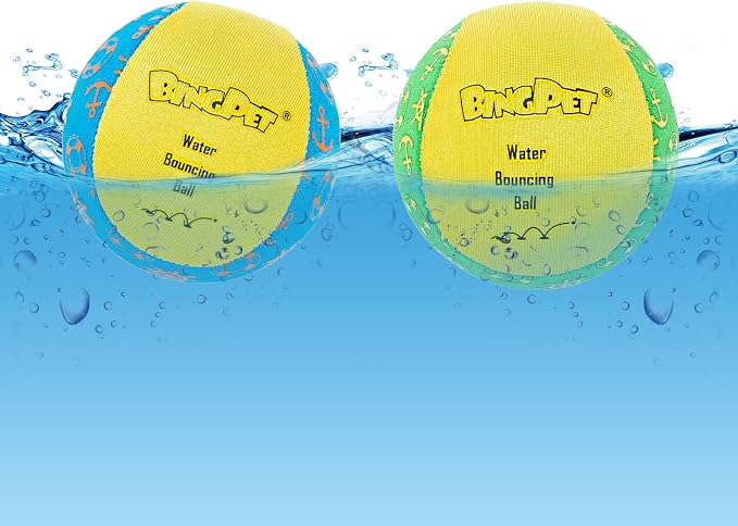 BINGPET Dog Pool Toy Floating Balls, 2-Pack, Yellow
