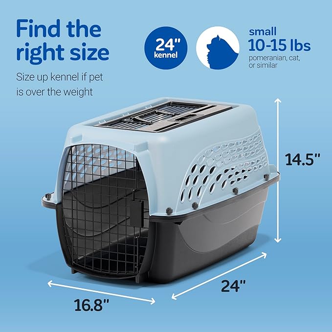 Petmate Dog Crate & Cat Carrier, 24in, Two Door, Pearl Tan