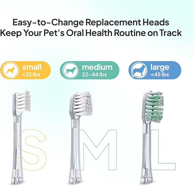 Electric Dog Toothbrush Small | Silent and Vibration-Free | Vet-Developed Electrolytic Technology | No Toothpaste Needed | Built-in Timer and App | Small Brush Head for Dogs Under 22 lbs