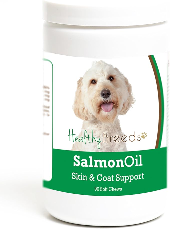Healthy Breeds Labradoodle Salmon Oil Soft Chews 90 Count, Brown