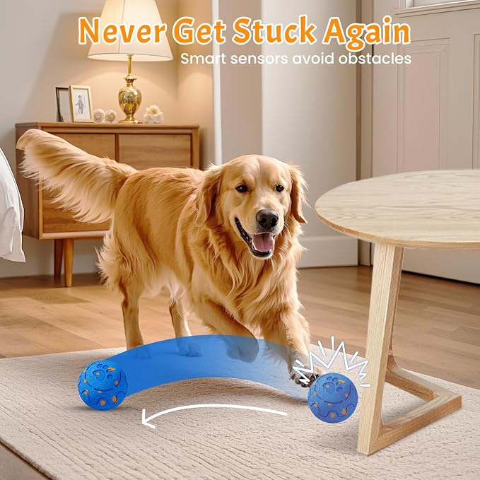 Interactive Dog Ball Toy for Large Dogs - Motion Activated, 3 Play Modes: Auto Bouncing & Rolling, Durable E-TPU Chew Proof, USB-C Rechargeable, IP54 Waterproof
