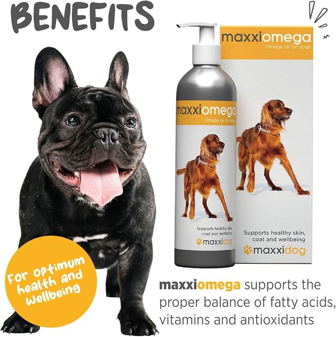 maxxipaws maxxiomega Omega 3, 6 & 9 Oil Supplement - Skin & Coat Support for Dogs, 10oz