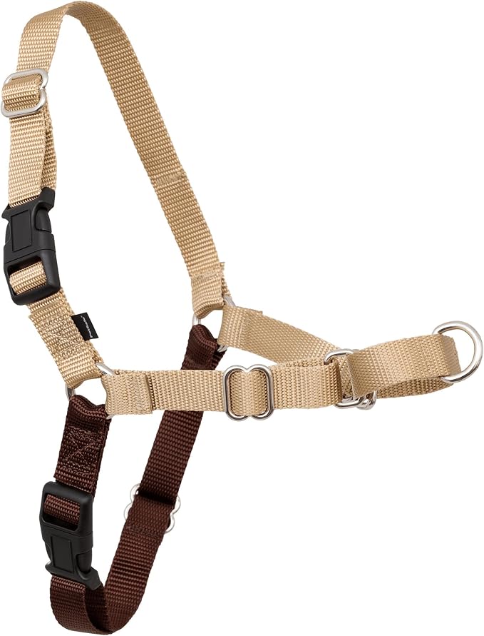 PetSafe Easy Walk Harness for Dogs - Pull-Free Walks - Patented Martingale Loop Design - Front Chest Leash Attachment - Comfort Straps - Breathable Harness Design - Medium/Large, Fawn