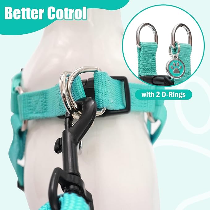 PUPTECK No Pull Dog Harness Small Sized Step-in Adjustable Puppy Vest | Soft Webbing Basic Halter with ID Tag for Outdoor Walking