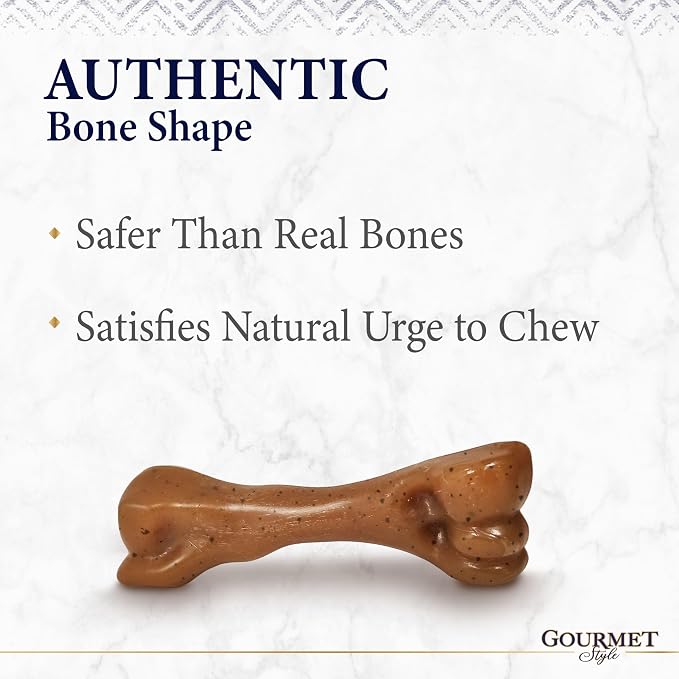 Nylabone Strong Chew Gourmet Style Dog Chew Toy, Small, 2 Count | Bacon & chicken flavor, durable chew toys, long lasting, encourages healthy chewing, small dog toys for dogs up to 25 lbs
