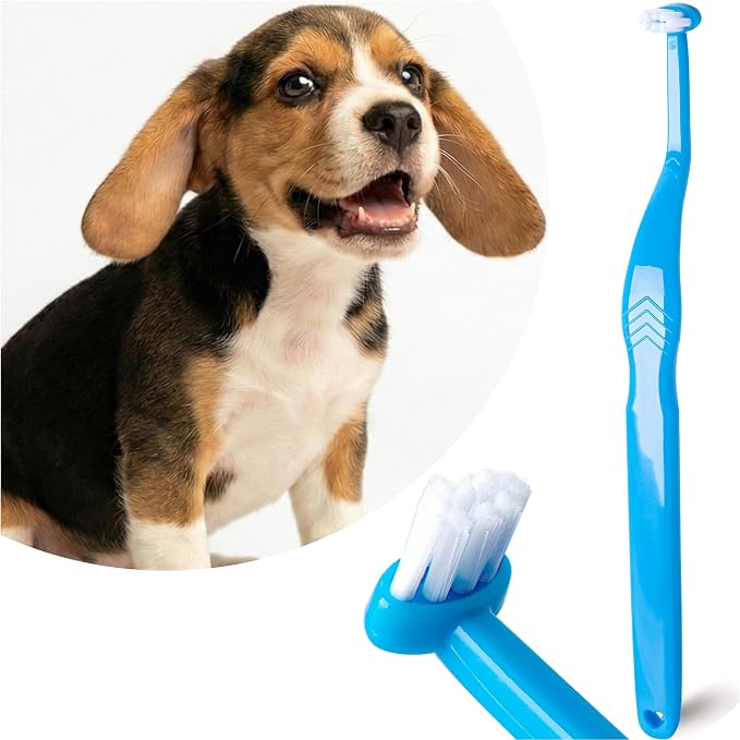 Small Dog Toothbrush, Cat & Puppy Tooth Brushing Kit, Mini Head Teeth Brush for Kitten & Tiny Pet, Doggy Toothbrushes Deep Dental Cleaning, 1 PCS - Blue