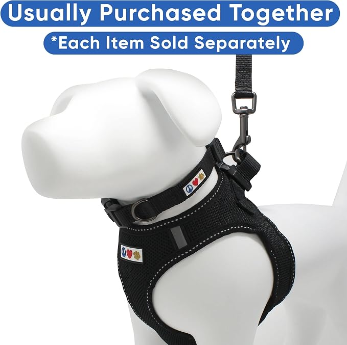 Pawtitas Dog Vest Harness Made with Breathable Air Mesh | All Weather Vest Harness for Large Dogs with Quick-Release Buckle - Black Mesh Dog Harness for Training and Walking Your Pet.