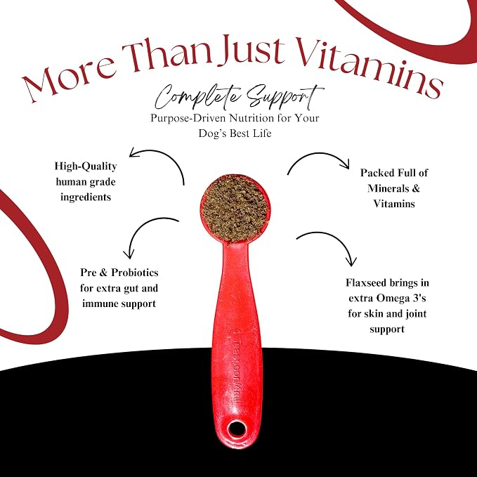 Canine Multivitamin Supplement All-in-one - 8 oz Powder for Dogs with Minerals, Vitamins, Prebiotics and Probiotics to Keep Dogs Healthy.