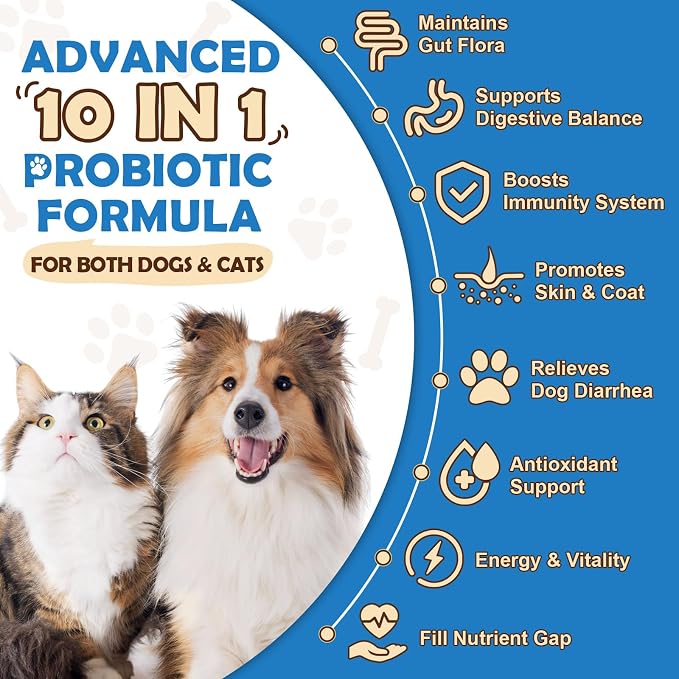 ZEBORA Probiotics for Dogs Powder, Chicken Flavor, 90 Scoops
