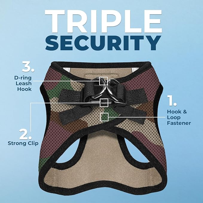 Voyager Step-in Air Dog Vest Harness - Army, Small | 14.5-16" in Chest, Reflective Bands, All Weather Breathable Air Mesh, Cats Compatible, Lightweight, Fast Drying