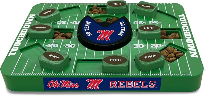 Pets First NCAA Mississippi (Ole Miss) Large Puzzle Toy - Interactive Dog Treat & Slow Feeding Toy