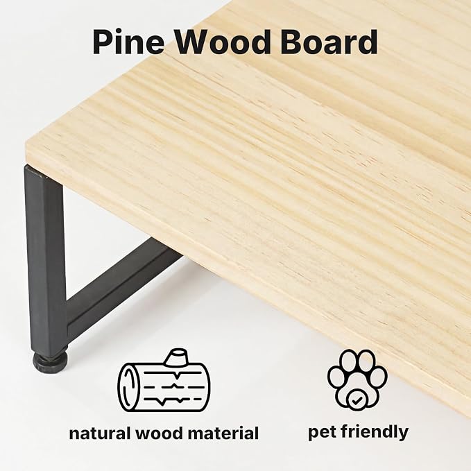 Veehoo Dog Steps for Couch Bed with Metal Frame, 2 Step 12" H Small Stairs for Dogs to Get on Bed with Non Slip Rug Surface, Wooden Portable Doggie Stairs Puppy Steps Doggy Ramp Pet Ladder 16" W