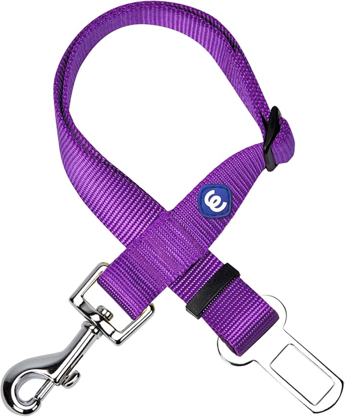 Blueberry Pet Dog Car Seat Belts - Dark Orchid Dog Car Leash & Tether, 1" x 16.5"-25.5" for Large Dogs, Safety Seat Belt for Car Harness, Friendly Dog Leash for Car, Pet Road Trip Essential