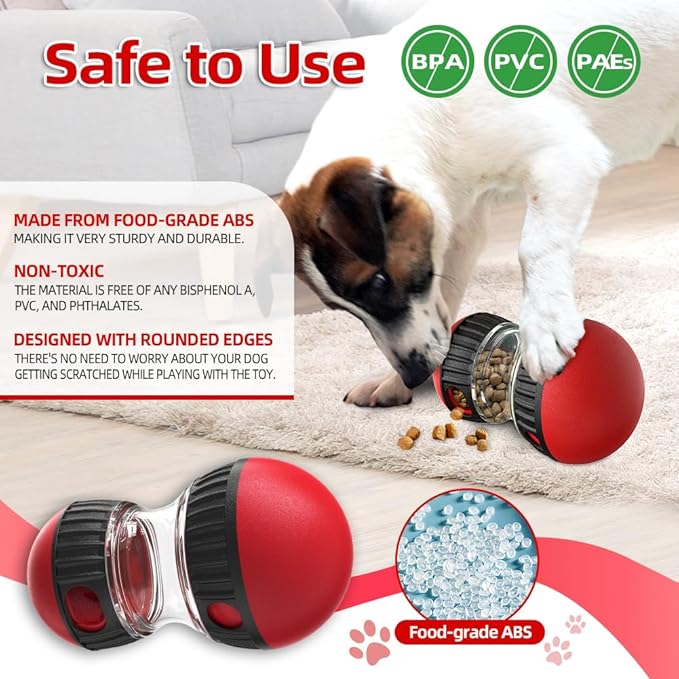 Mankoda Interactive Dog Puzzle Toys, Brain Stimulation Rolling Treat Dispenser Ball & Slow Feeder Combo for Dogs to Keep Them Engaged and Busy