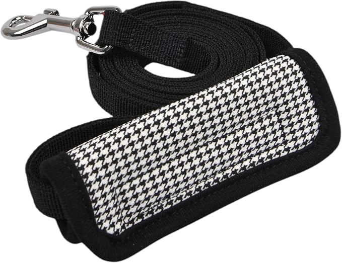 Puppia Amatus Dog Leash Houndstooth Pattern for Small and Medium Dog, Black, Medium