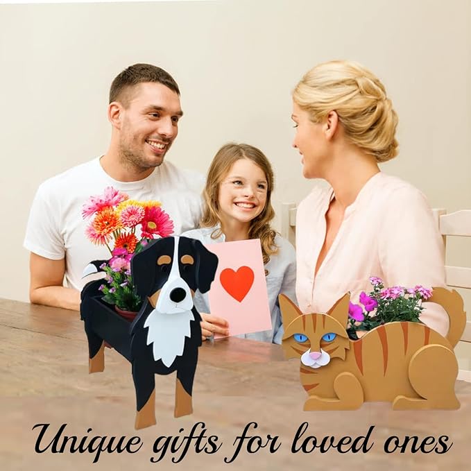 Golden Doodle Dog Planter Pots, Animal Shaped Flower Pot