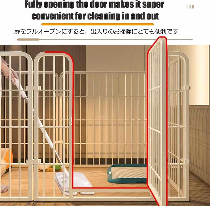 Portable Dog Playpen with Door ， Heavy Duty Enclosure for Indoor/Outdoor Use - Ideal for Puppies, Cats, Rabbits, and Small Animals
