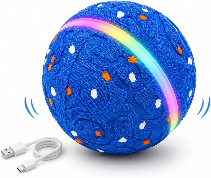 Interactive Dog Ball Toy, 3 Modes, LED, Sound & Vibration, USB-C | Durable E-TPU, Colorful LED Lights, Sound & Vibration, 50-Min USB-C Charging, Up to 3.5H Playtime, IP7 Water Resistance