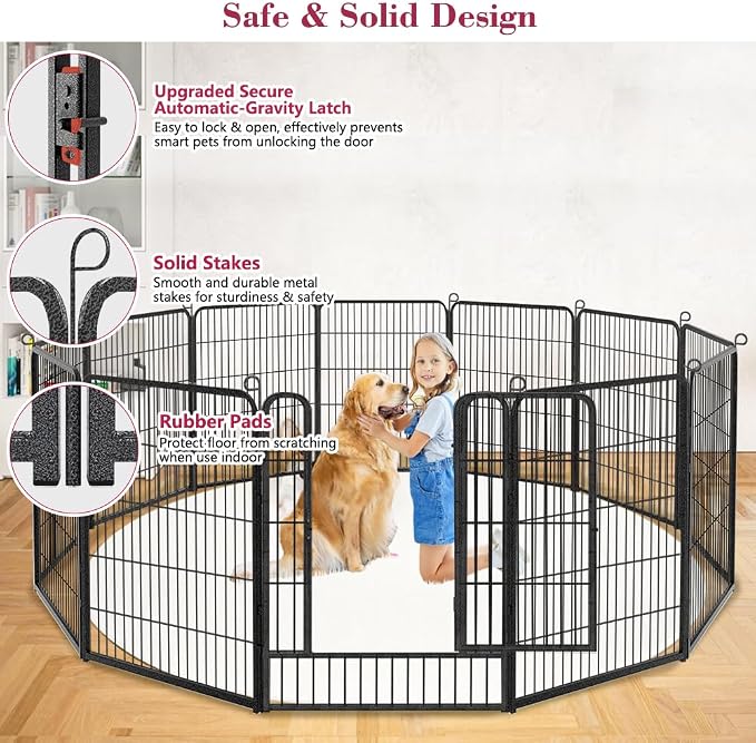 Anti-Rust Dog Playpen Fence, 32in 24 Panels