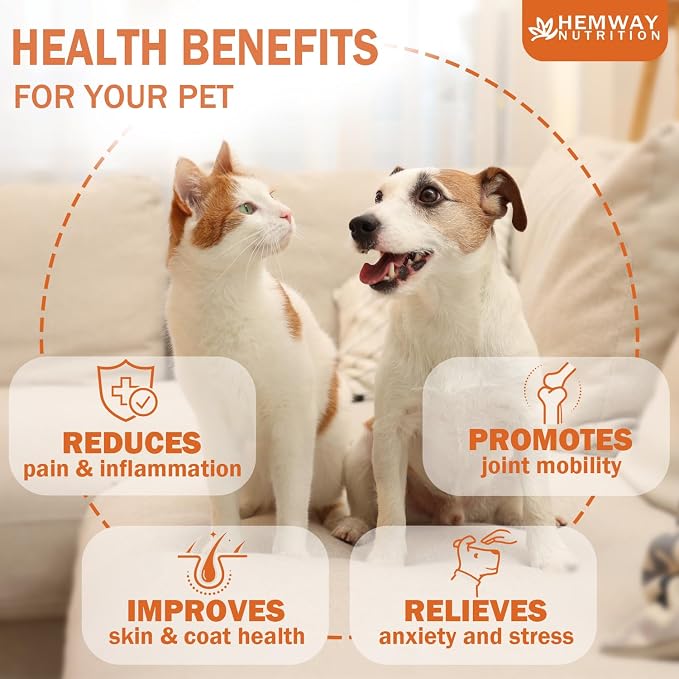 (2-Pack) Organic Hemp Oil for Dogs and Cats, Omega, 2-Pack