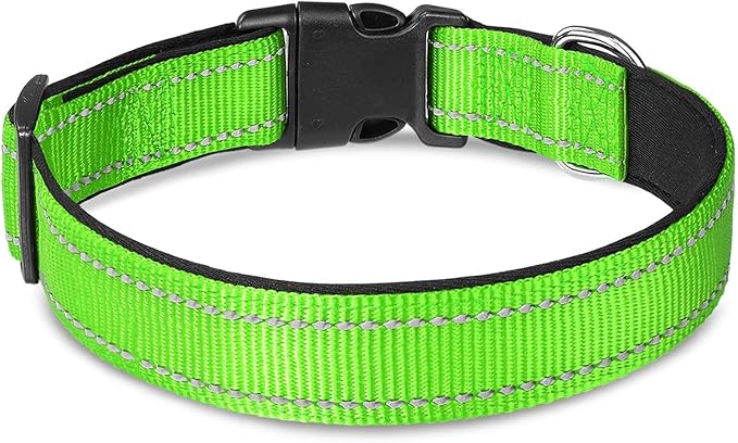 Joytale 12-16 inches Dog Collar and 6FT Leash, Reflective Soft Neoprene Padded Pet Collars and Leashes for Small Dog