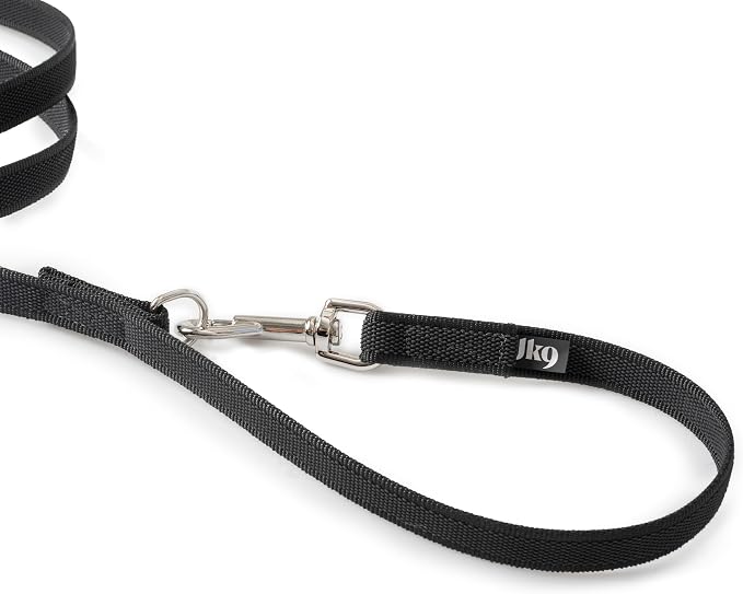 Color & Gray Adjustable Super-Grip Leash, 0.79 in x 7.2 ft, Black-Gray