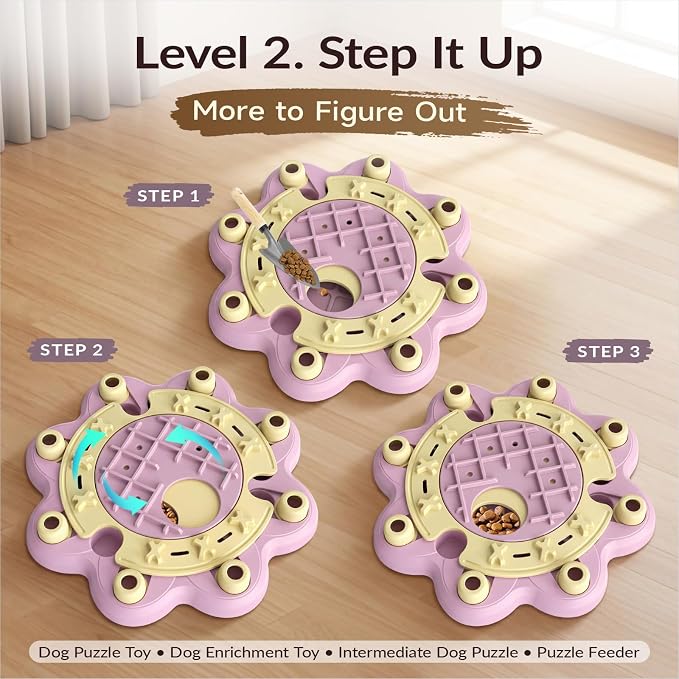 KADTC L Size 3 Levels, Dog Puzzle Toy, Slow Feeder & Enrichment for Dogs | Beginner-to-advanced step-by-step challenge offers brain exercise, burns energy, fights boredom, builds focus, curbs gulping.