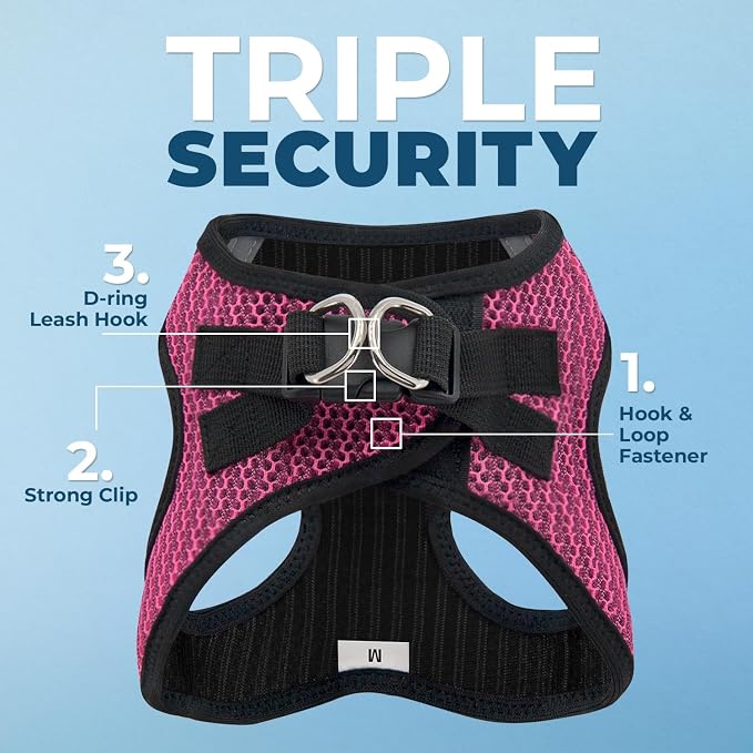 Voyager Step-in Air Dog Vest Harness - Fuchsia 2-Tone, X-Large | 20.5 - 23" in Chest, Reflective Bands, All Weather Breathable Air Mesh, Cats Compatible, Lightweight, Fast Drying