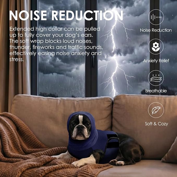 AOFITEE Large Dog Thunder Jacket, Reflective Dog Anxiety Vest with Hood