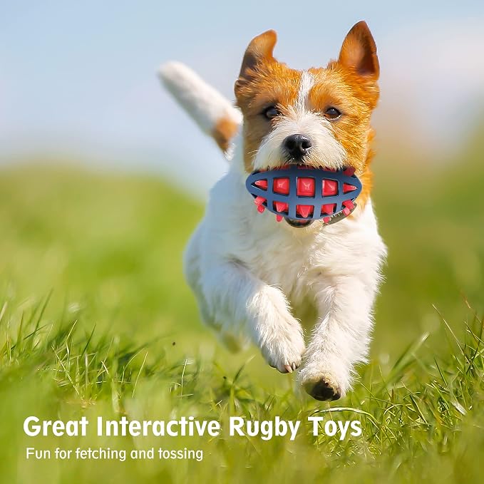 Dog Spiky Toy Ball with Squeaker, Floating, Red