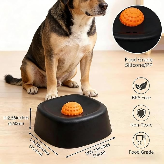 Slow Feeder Dog Bowl, Rolling Lick Ball & Lick Mat for Dogs Cats, Spill-Resistant Puzzle Feeder for Liquid Treats, Food-Grade Rubber, Non-Slip Interactive Toy for Anxiety Relief & Boredom (Blue-1PCS)