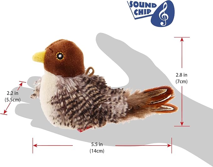 GiGwi Interactive Cat Toys Squeaky, Stimulated Chirping Bird Toy Making Noise,Automatic Chirp Bird Cat Toy with Feather Tail, Melody Chaser Play and Squeak Kitten Toy for Boredom | Interactive Cat Toy, Stimulates Hunting Instinct, Relieves Boredom for ...