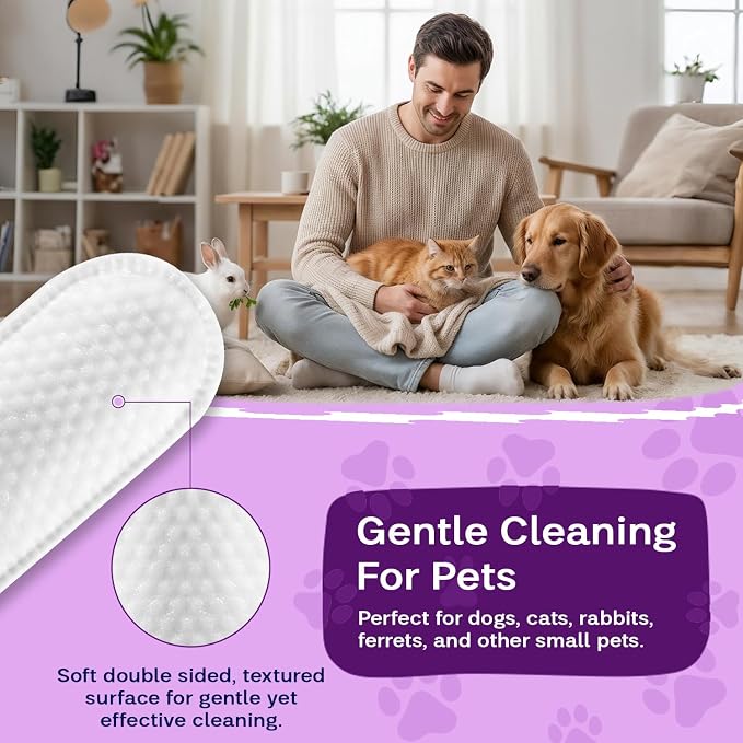 Dental Wipes Peanut Butter Scent – Best Dog Teeth Cleaning, Dog Dental Wipes for Dogs Teeth, Finger Toothbrush for Dogs and Cats, Oral Care, Remove Plaque, Tartar & Bad Breath – 50 Count