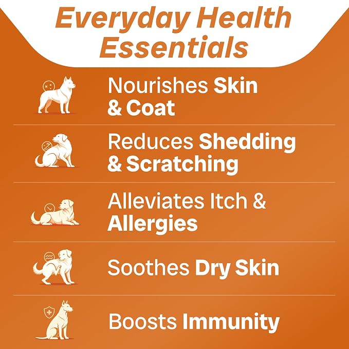 Fish Oil Omega 3 for Dogs - Itch & Allergy Relief, Skin & Coat Supplement