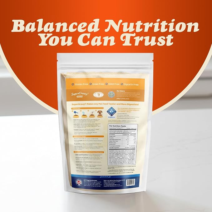 CLEAR CONSCIENCE PET® Arfredo SuperGravy® Dog Food Topper Hydration Broth Mix Greek Yogurt Cheese Blend Kibble Seasoning Probiotics Prebiotics Enzymes Taurine 13.5 oz. 90 Scoop, All Life Stage