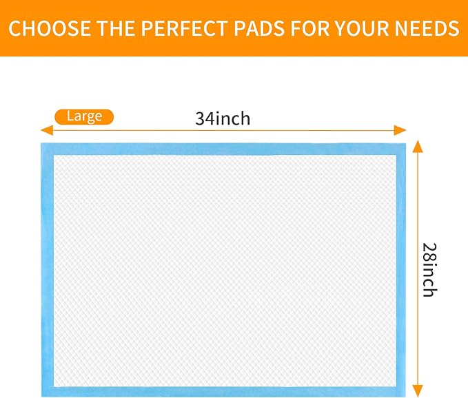 Dog and Puppy Training Pads， Disposable Dog Pee Pads (100, 28"*34"(70*85cm))