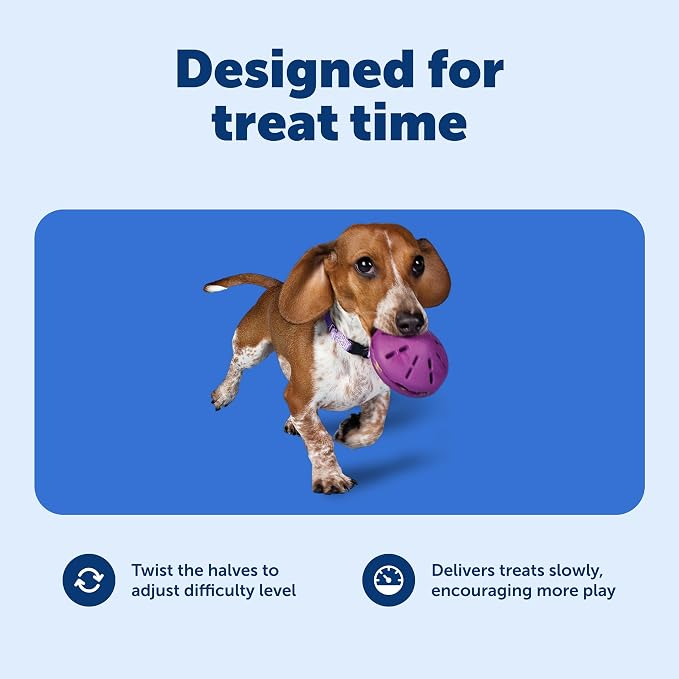 PetSafe Busy Buddy Twist 'n Treat Dispensing Dog Toy, Small | Twist Halves Apart for Quick Treats or Closer for a Challenge, Patented Treat Meter, Top-Rack Dishwasher Safe