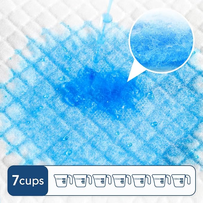 Quilocare 100PCS 28” x 34” Puppy Pads, Super Absorbent Leakproof Quick Drying Puppy Pee Pads for Dogs, Extra Large Disposable Dog Training Pads