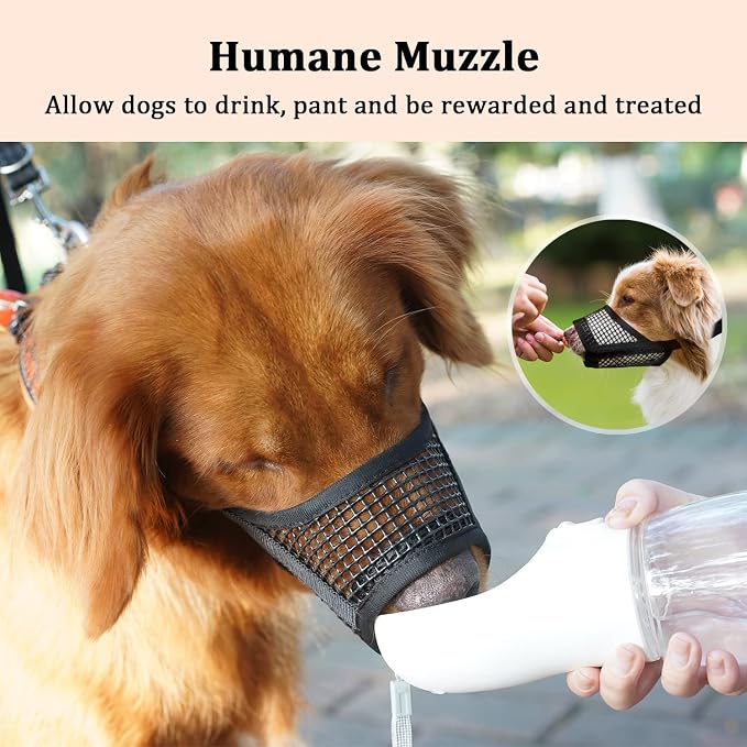 Dog Muzzle, Soft Mesh Muzzles for Medium Dogs Biting | Black, M | Corgi Beagle Puppy Muzzle for Chewing, Breathable Dog Mouth Guard for Grooming, Vet Visit, Trimming, Allows Panting Drinking
