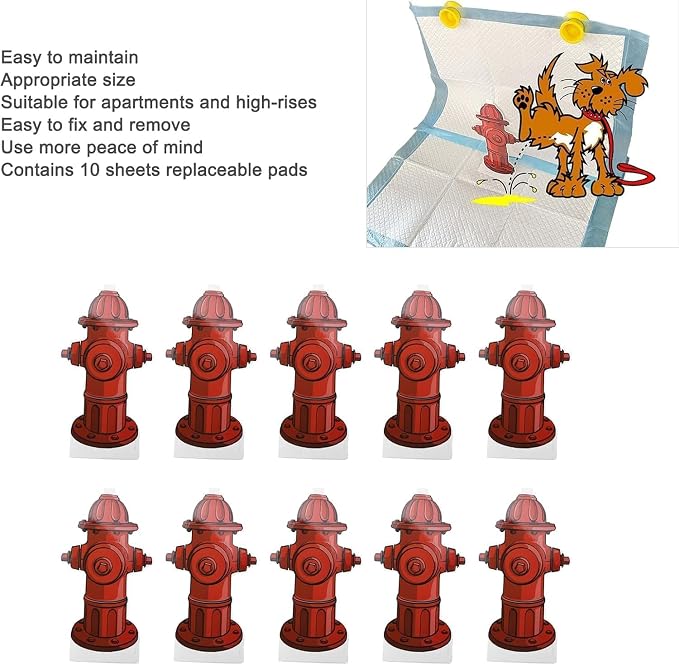 10Pcs Fake Fire Hydrant for Dogs to Pee On, 7.3 x 3.9in Dog Fire Hydrant Pee Post Paper Card, Male Dog Pee Post as Accessories for Small and Medium Pets to Use Indoors