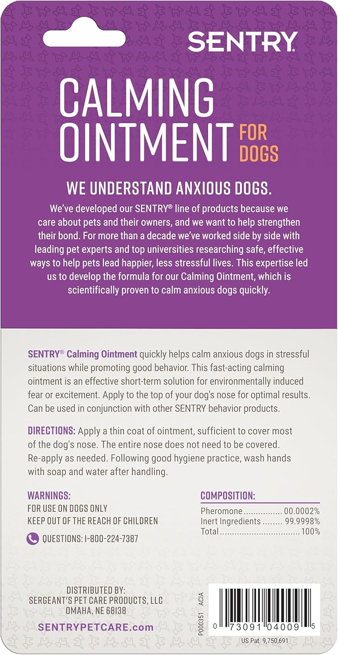 Sentry Fast-Acting Calming Pheromone Ointment for Dogs, 1.5oz