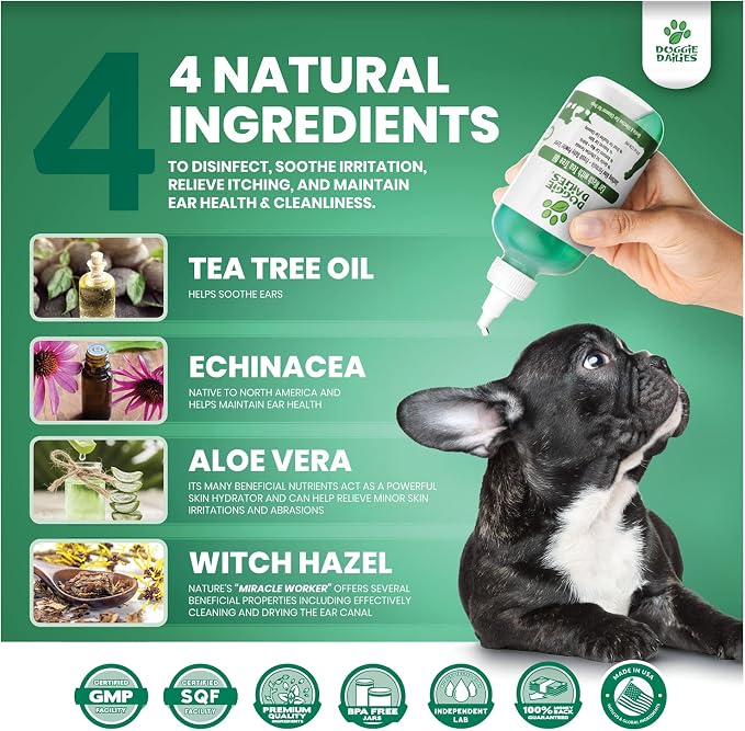 Doggie Dailies Cleansing Ear Wash with Tea Tree Oil & Aloe Vera