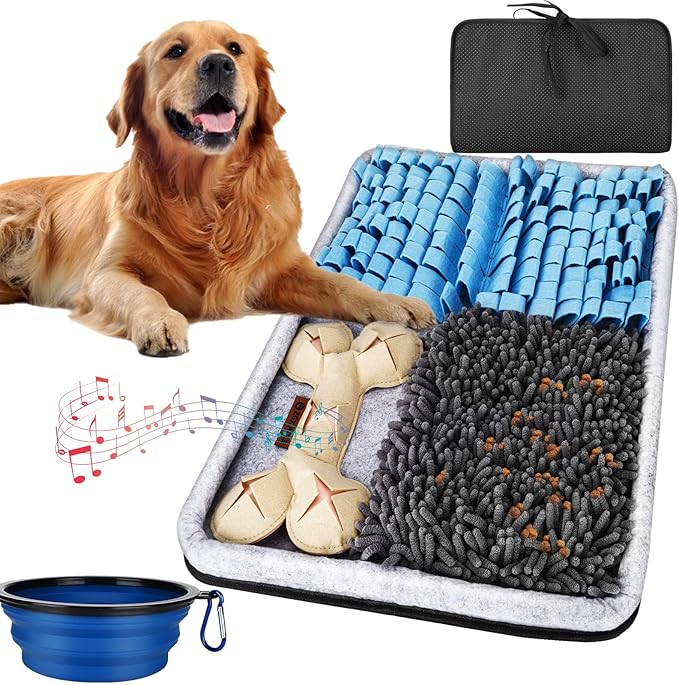 Snuffle Mat for Dogs Washable Foraging Toy,23.6"x17.3" | Slow Feeder,Mental Stimulation,Stress Relief,Foldable Design,for Small Medium Large Dogs,Interactive Nose Work Puzzle Mat