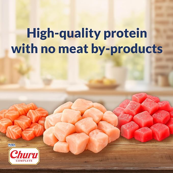 INABA Churu Complete in Gravy for Dogs, Grain-Free, High Protein, Wet Dog Food with Fish Oil, 4.2oz. Cup, 12 Cups, Chicken Recipe with Vegetables