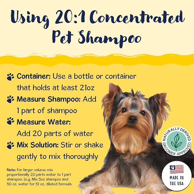 Bobbi Panter 2-in-1 Dog Shampoo & Conditioner for Shedding – Detangling Natural Formula Reduces Shedding & Tangles, Softening, Tear-Free, 10:1 Concentrate, Made in USA, 1 Gallon