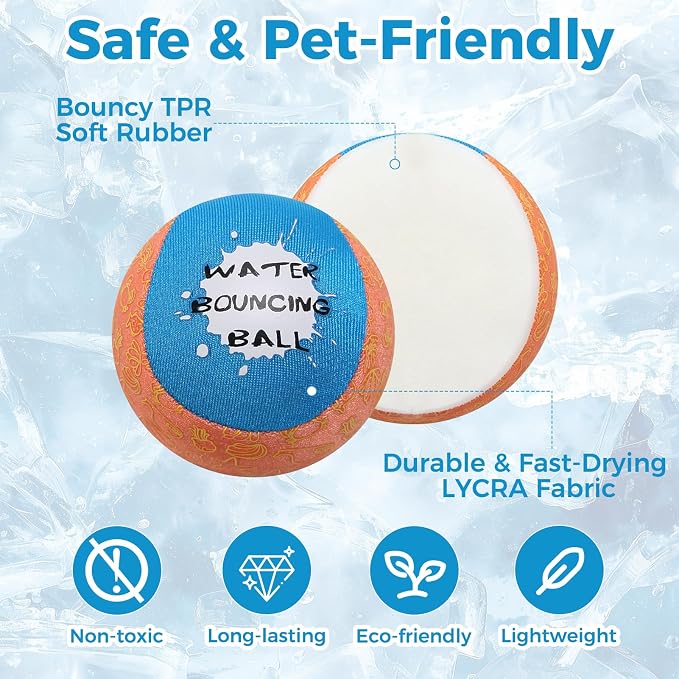 BINGPET Dog Pool Toy Floating Balls, 2-Pack