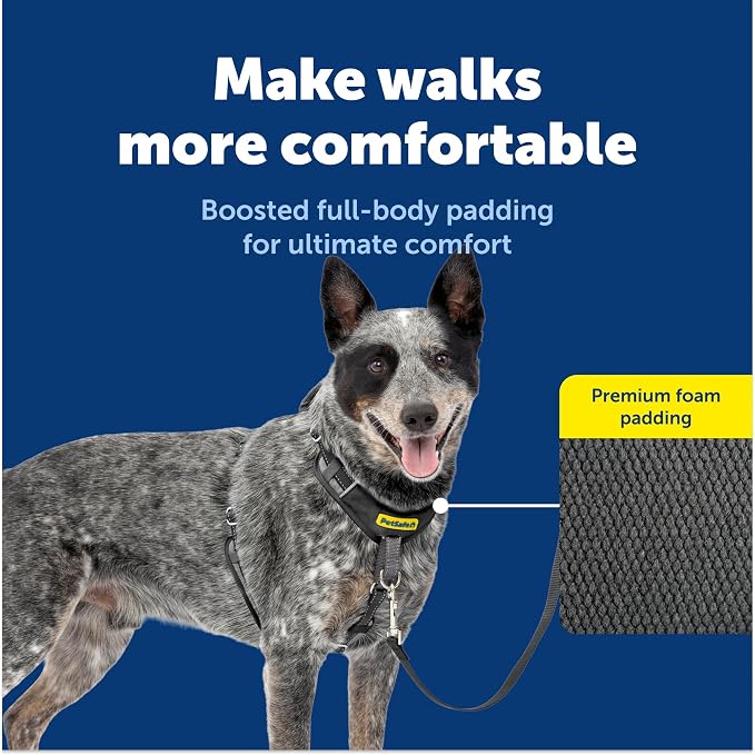 PetSafe Easy Walk Comfort No Pull Dog Harness, Black, Medium | Stops Pulling on First Use with Front Martingale Loop, Full-Body Padding, 5-Point Adjustable Fit